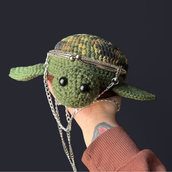 Handmade Handbags - Handmade Crochet Camo Turtle Handbag